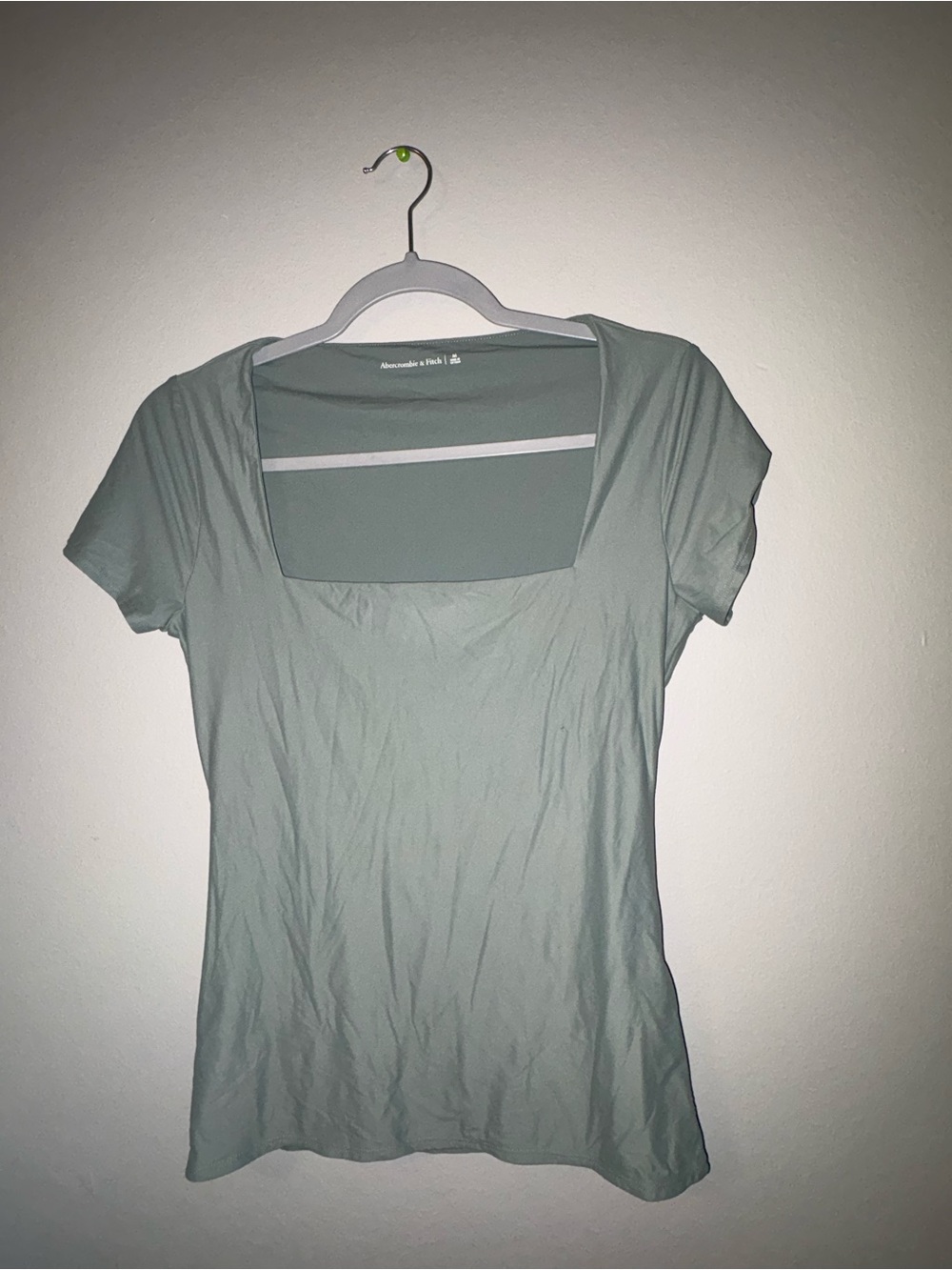 Abercrombie & Fitch Light Sage Square-Neck Short Sleeve Tee